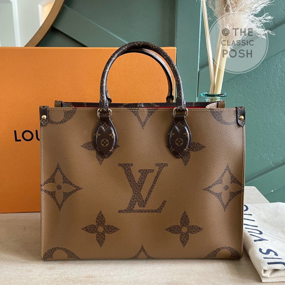 ❌SOLD❌EUC Louis Vuitton OTG On the Go MM Monogram Reverse Bag Tote - Picture 1 of 15